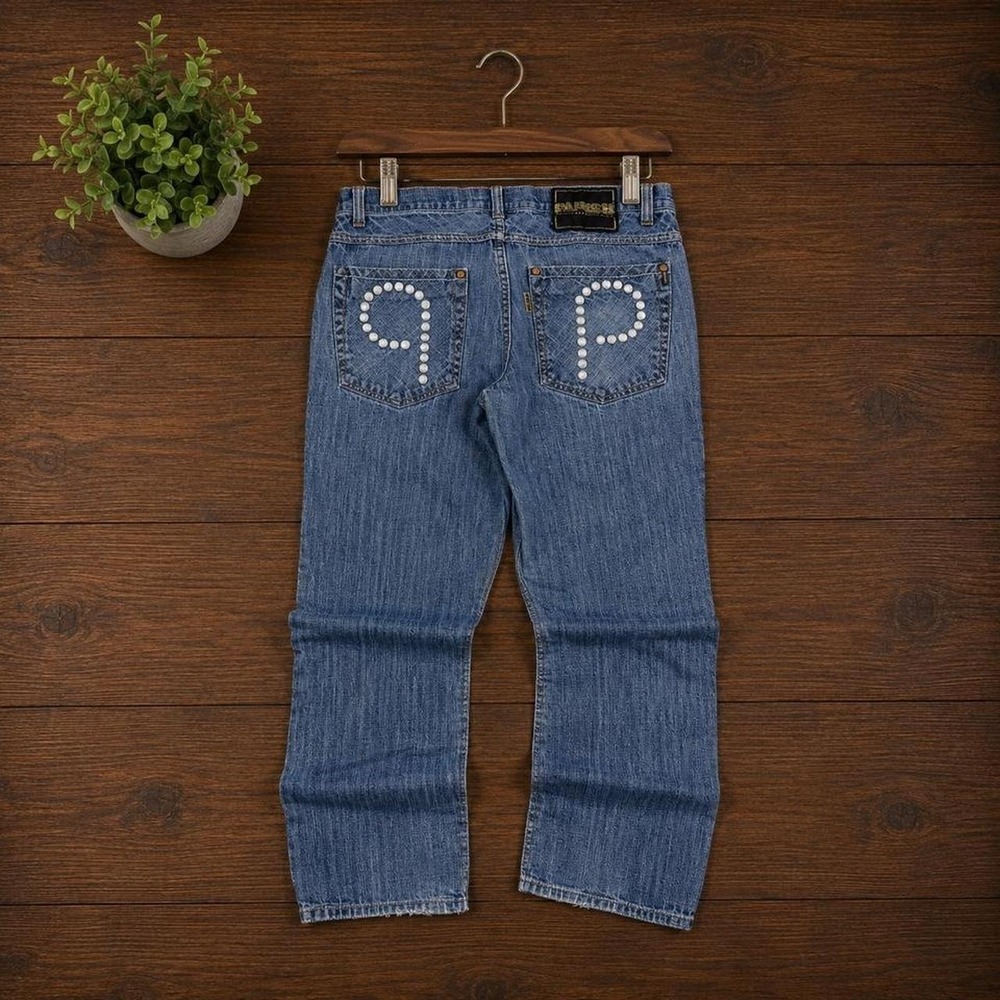 Crazy Vintage 2000's Light Blue Washed Parish Embroidered Boot Cut Jeans